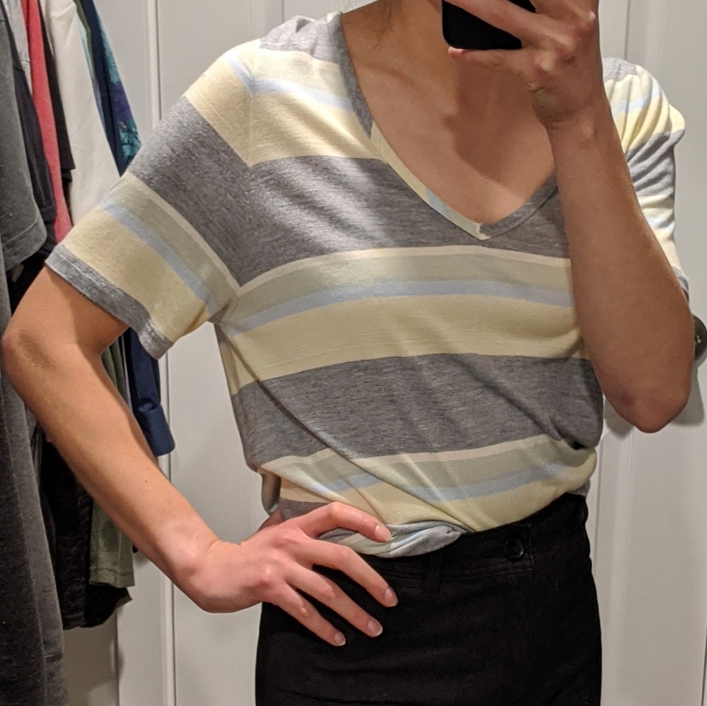 Aritzia Wilfred Free relaxed striped T-shirt